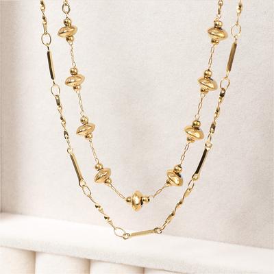 Fashionable Versatile Necklace for Women New Double-layer Collarbone Chain High-end Beaded Jewelry