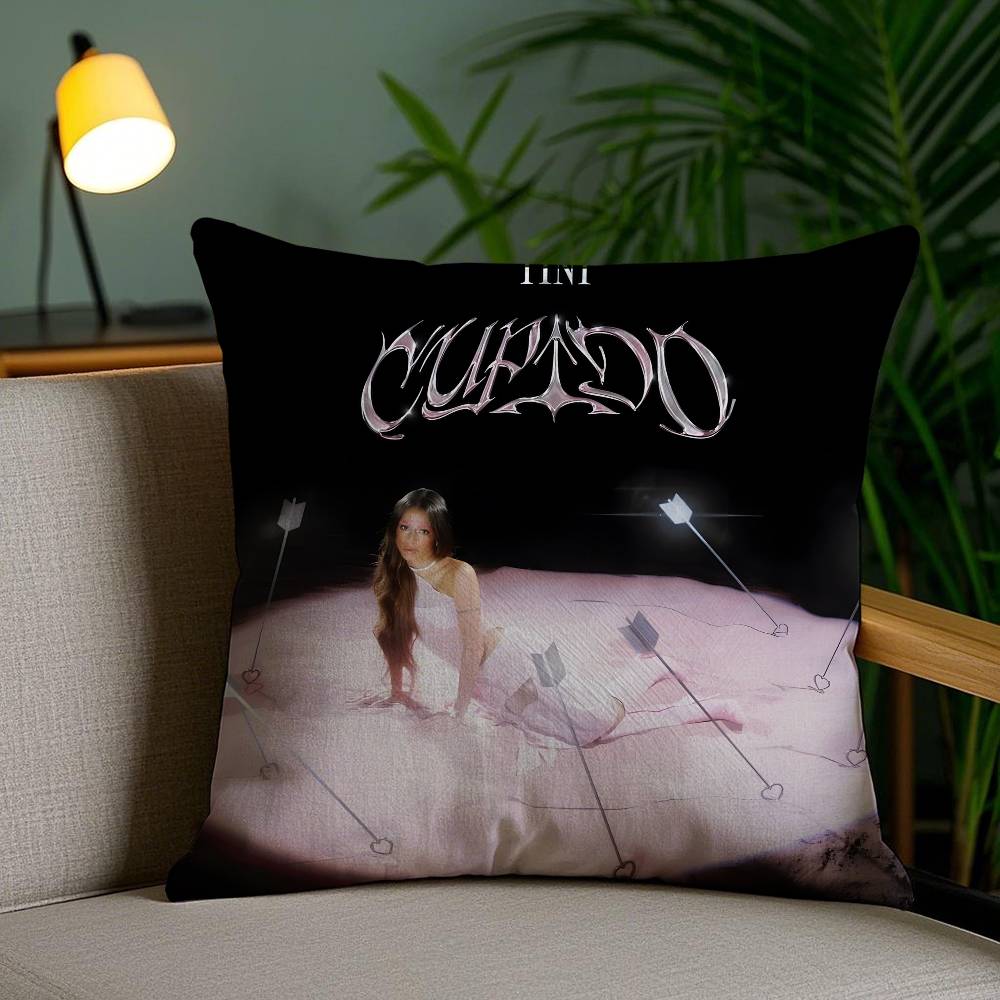 Sängerin M-Martina Stoessel-MT TINI Musikkissenbezug Sofa und Wohnzimmer Dekorative Kissenbezüge Staubdicht und Milbendicht F