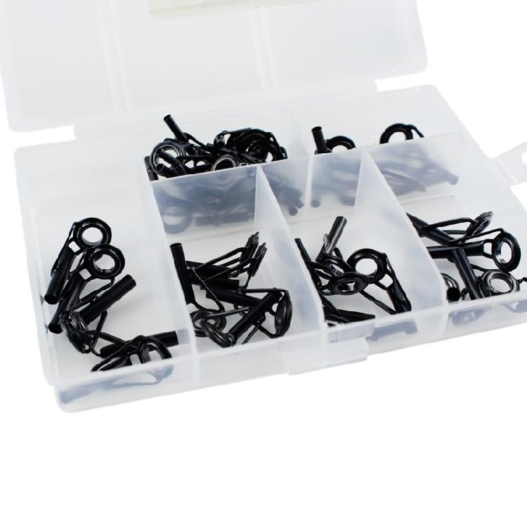 40Pcs Rod Tip Ceramic Guide Rings Fishing Rod Tip Guides Replacement Kits Rod Eyelet Rod Tip Repair Kits Easy to Use