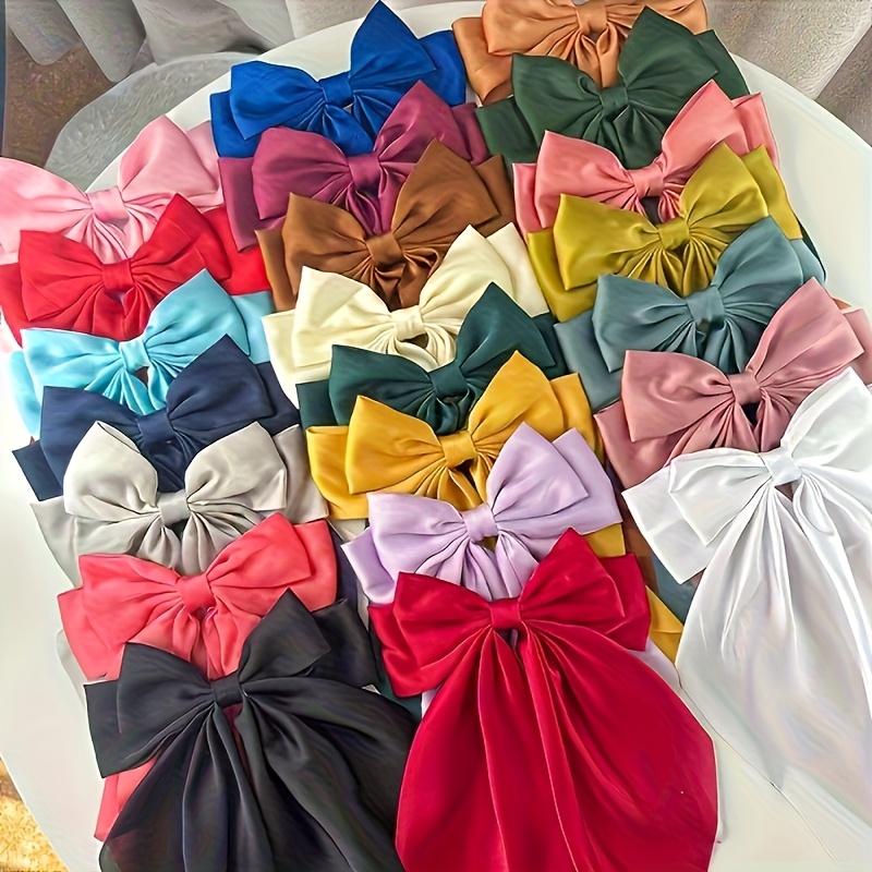 12 large bow hair clips for women, black spring hair clips, hair clips, red back headband, hair band, white ribbon