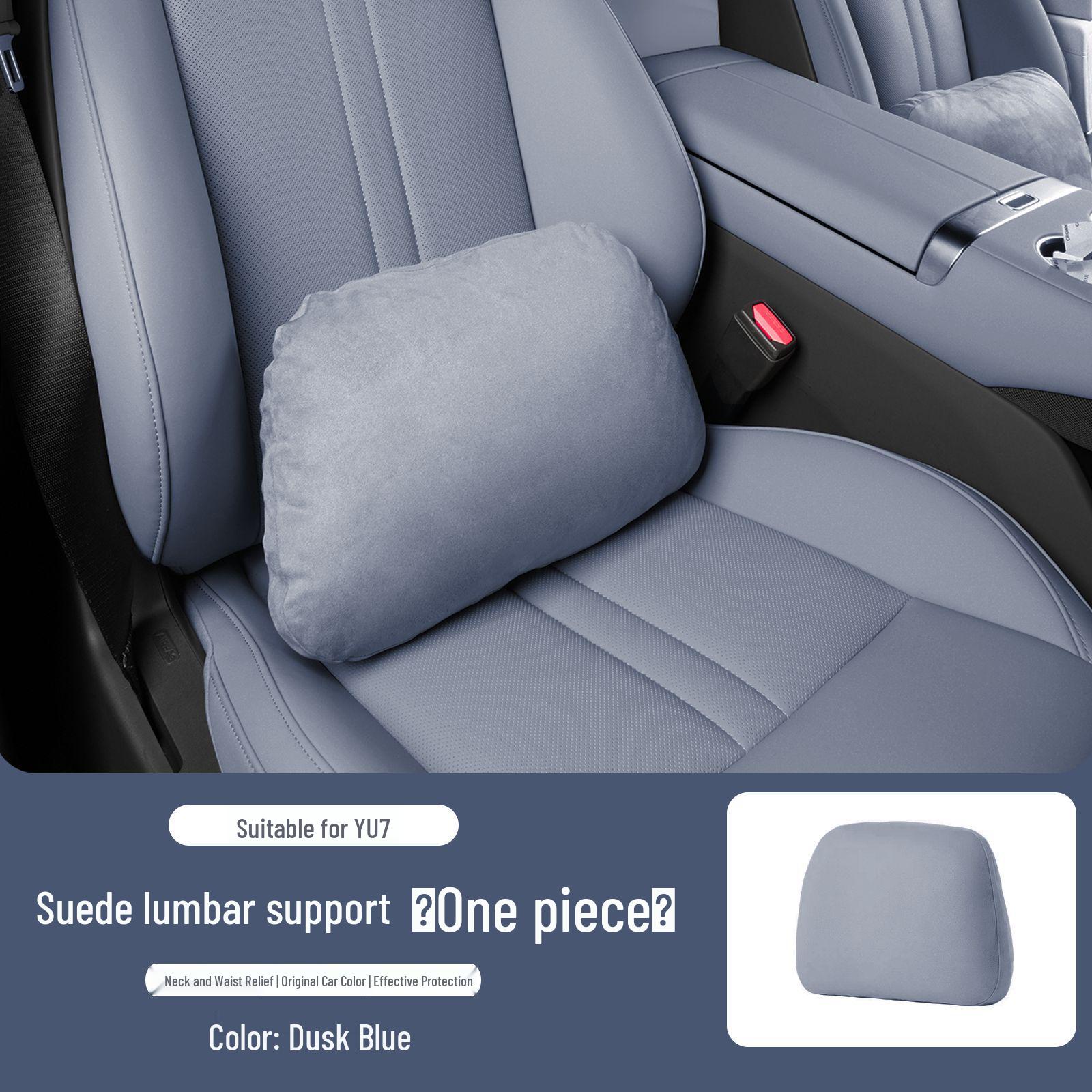 Xiaomi YU7 Suede Lumbar & Neck Support Pillow - Car Interior Cushion Accessory For Xiaomi YU7 Suede Lumbar Support