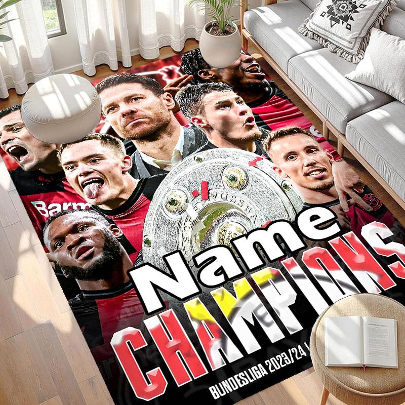 Custom Name Personalized Bayer 04 Leverkusen Print Carpet, Versatile Home Decor Rug, for Playroom, Apartment, Balcony, Entryway, Hallway Gift