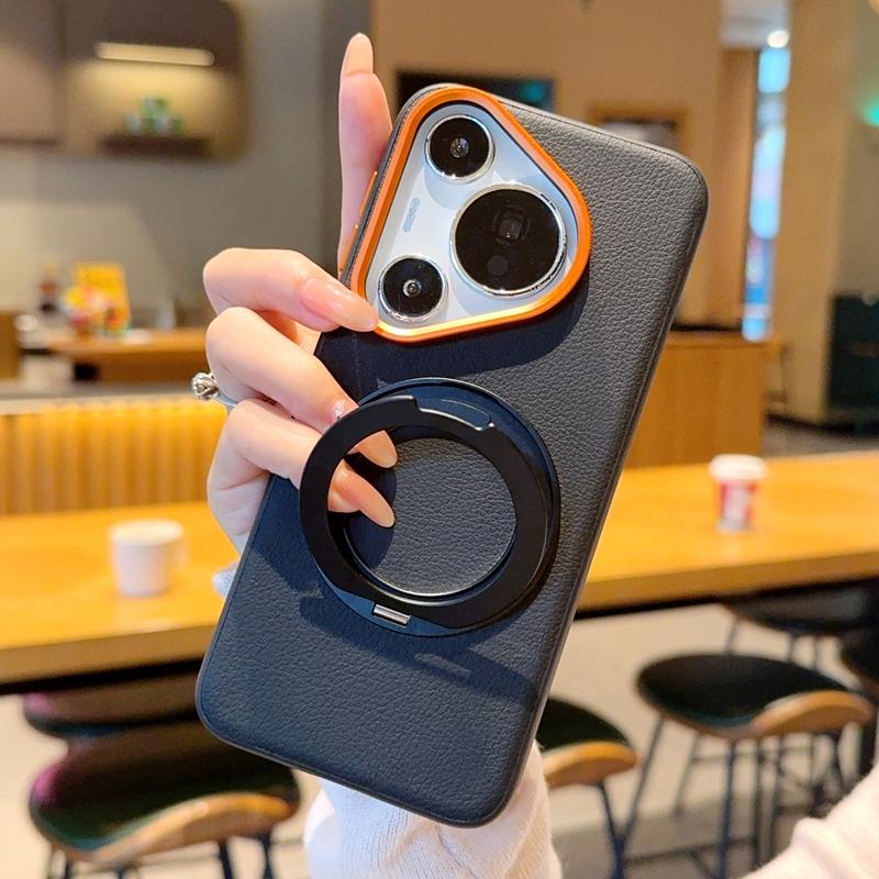 

For Huawei Pura 80 70 Pro Plus Ultra Case Magsafe PU Leather With 360° Rotating Magnetic Kickstand Anti-drop Protective Cover PU Leather&Huawei Pura 70 Ultra