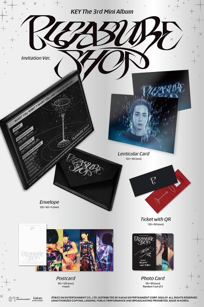 SHINee KEY Pleasure Shop 3rd Mini Album Full 5 Version Set 2ea Photobook Version+1ea Package Version+1ea QR Version+1ea SMini Version+Tracking Sealed
