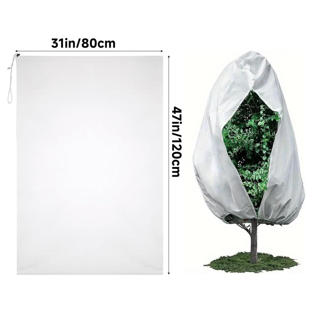 

4pcs Winter Plant Protection Bag Plant Against Cold Warm Cover Zipper Drawstring Winter Warming Shield Plants Jacket Tree Cover