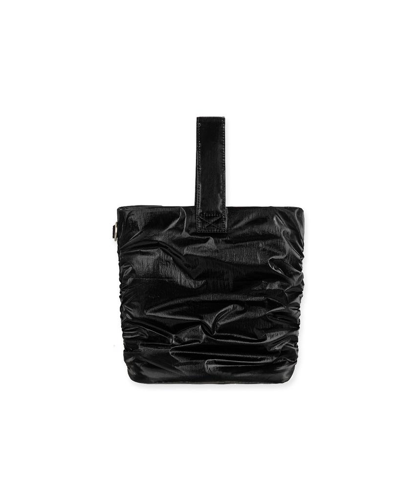Abeehums Glossy Oval Tote Bag Abh348-707 Black