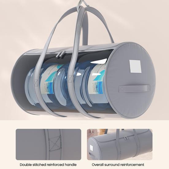 Yousheng Rolled Quilt Storage Bag Comforter Storage Tote with U-Shaped Large Opening Zippered Storage Bag with Reinforced Handles for Beddings