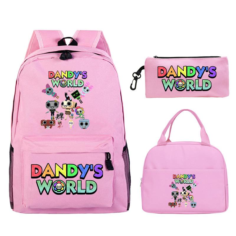 Dandy's World Game Merchandise Printed Children's School Bag Set Teen Backpack Three-piece Set