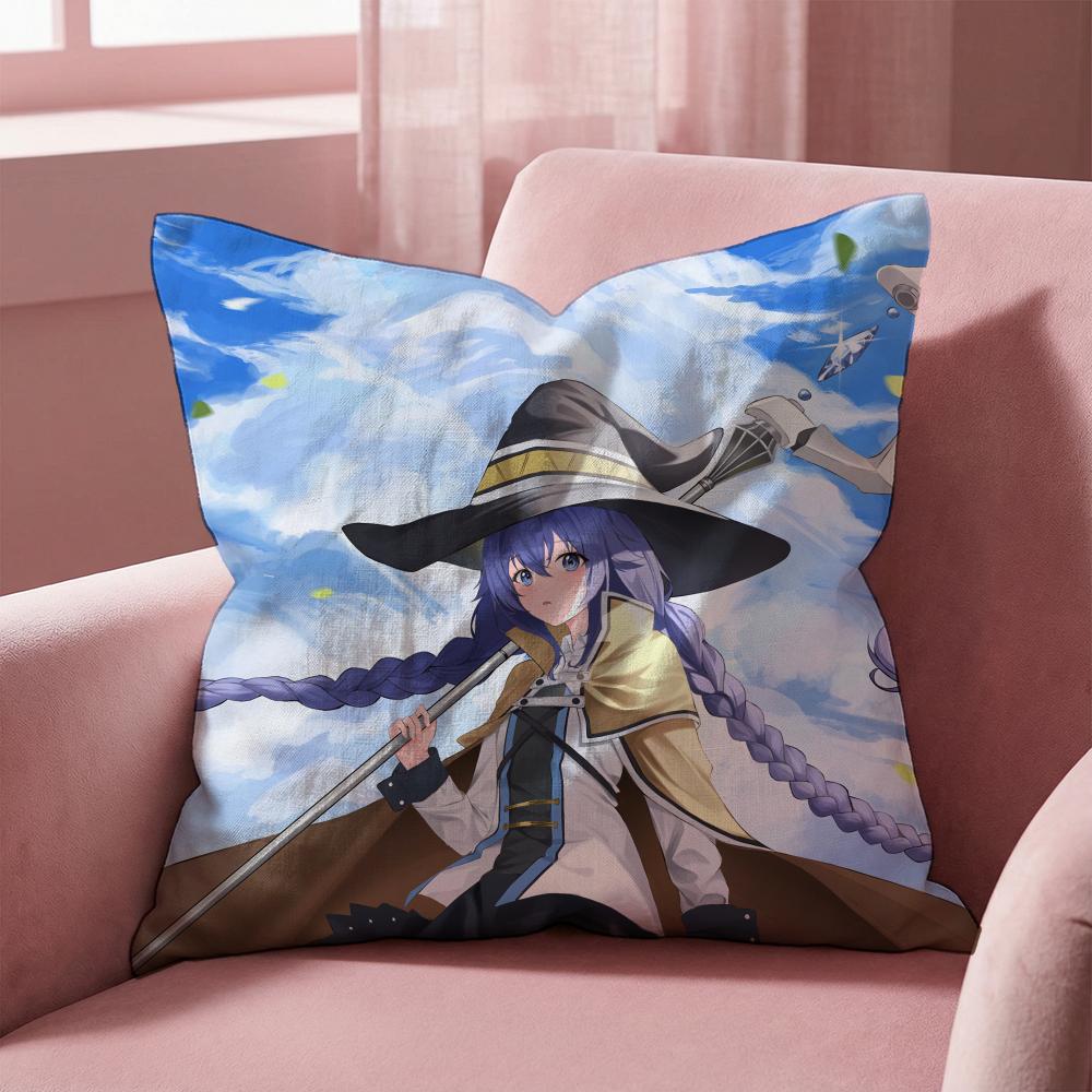 M-Mushoku T-Tensei Anime Cushion Cover Multi-Scene Pillow Cover for Home & Car - Reversible, Soft & Durable for Daily Use
