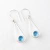 Swiss Blue Topaz Gemstone 925 Sterling Silver Jewelry Handcrafted Earrings 1.76" EE-126-19