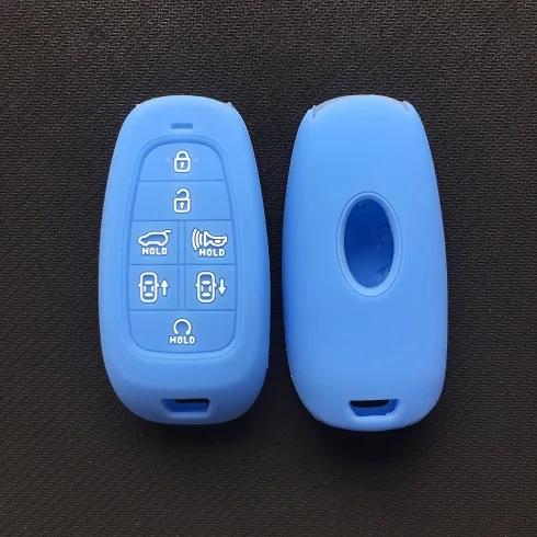 Silicone Car Key Cover Case 7 Button Key Case For Hyundai Sonata Smart 2019 Nexo 95440-M5000 Remote Control Silicone Key Case