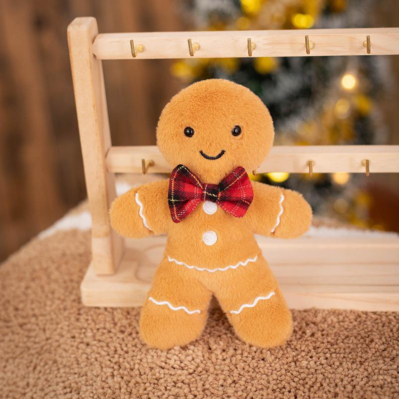Gingerbread Man Plush Pendant - Funny Christmas Cookie Doll Keychain