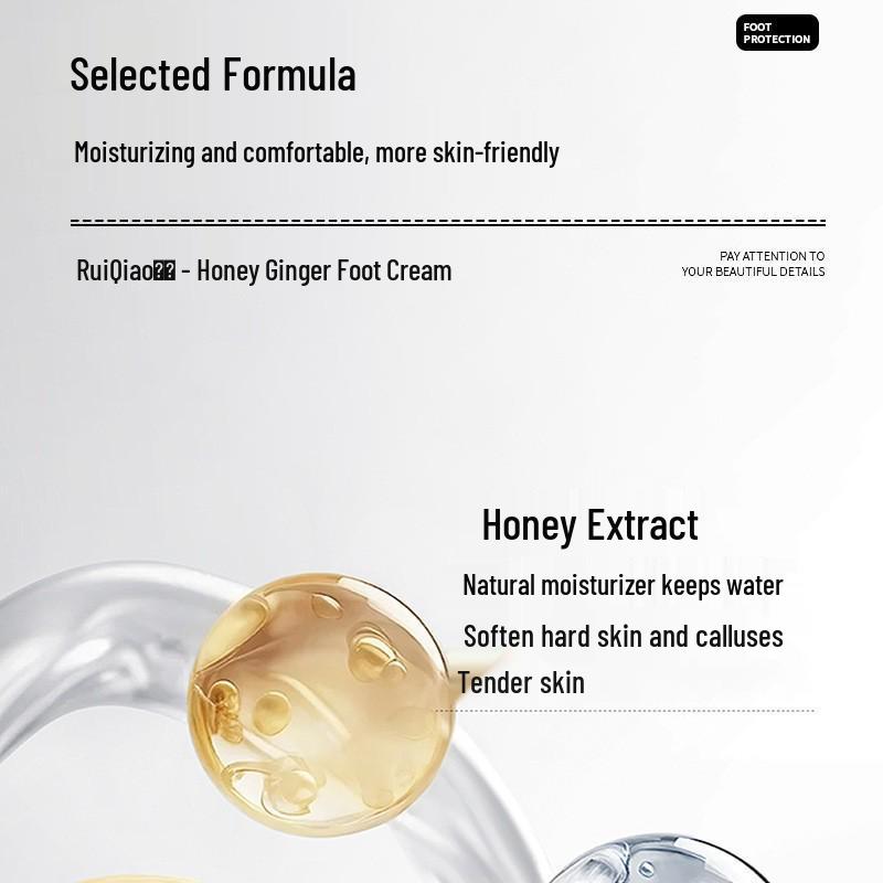 Honey Ginger Foot and Hand Cream for Dry, Cracked Skin – Moisturizing and Hydrating Body Lotion, Perfect Gift