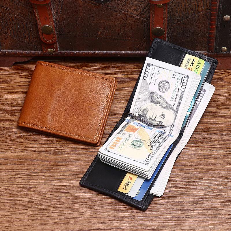 Card Holder, Card Bag,Cow Leather Male Wallet Zipper Pocket Purse Wallets Card Holder Coil Pocket Mini Thin
