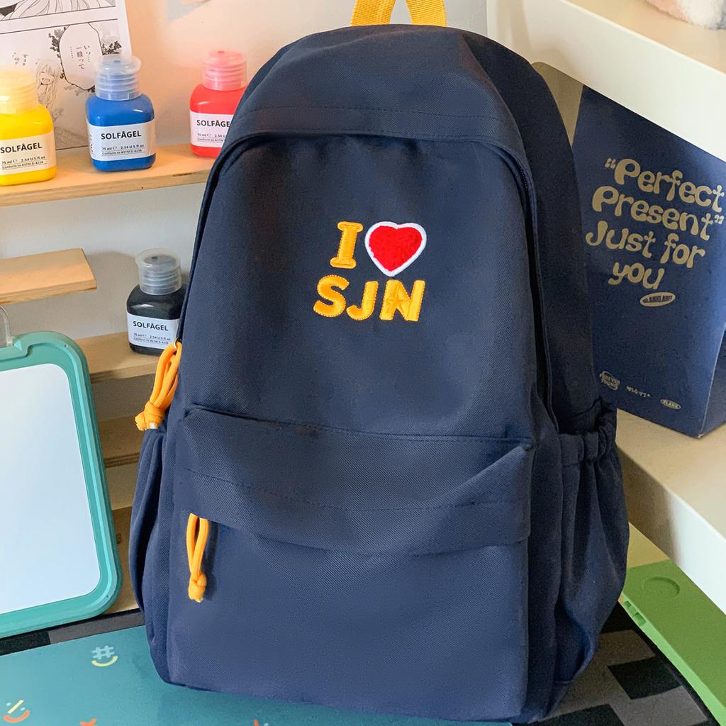 Schoolbag Fashion Cute Soft Sister Embroidery Schoolbag Girl New High School Student Junior High School Student Backpack Travel Backpack