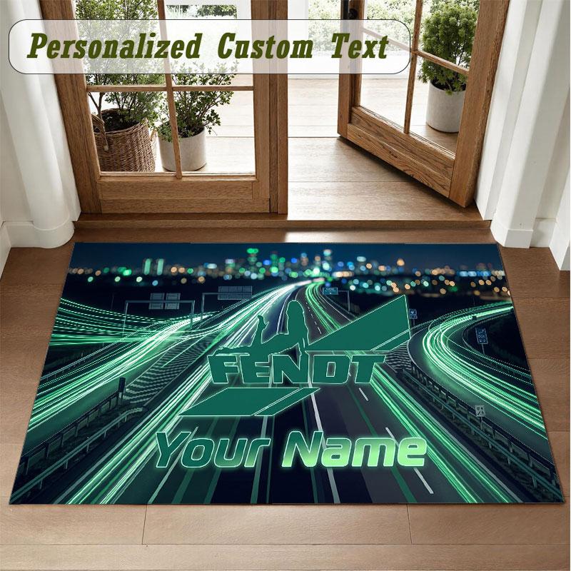 Crystal Velvet Square Rug Custom NameFendt Pattern Non Slip Home Floor Decor Rug