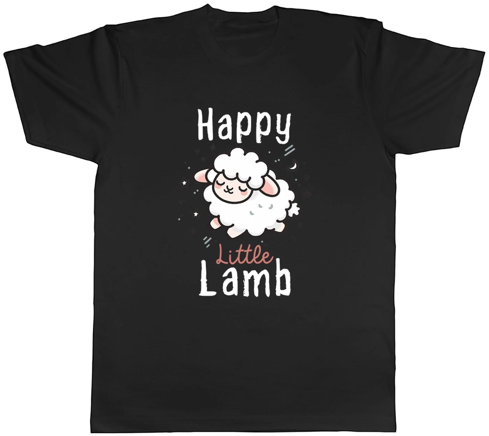 Happy Little Lamb Cute Sheep Mens T-Shirt Tee Gift Top L