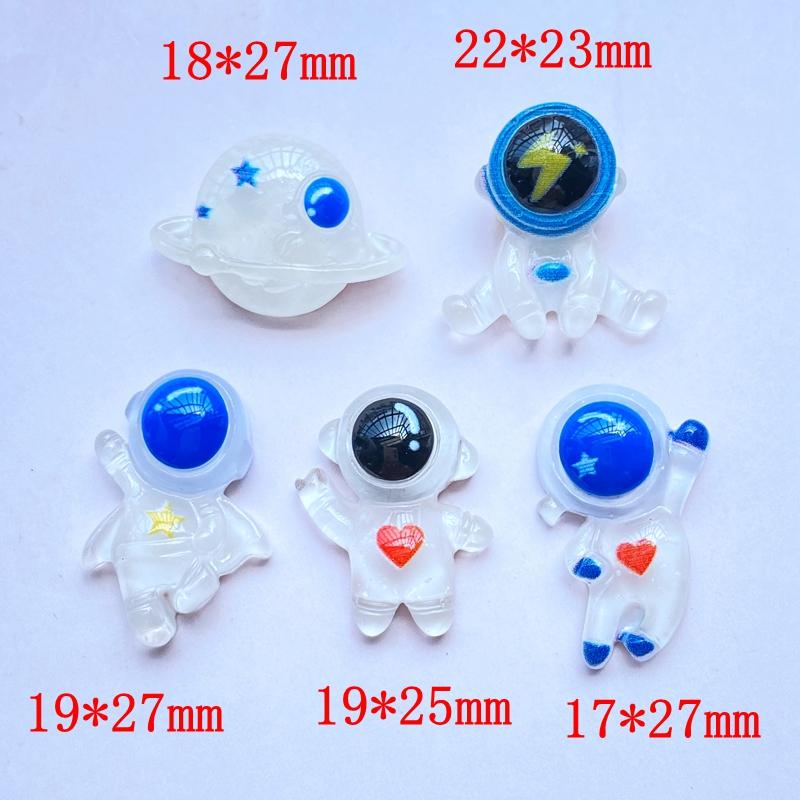 10Pcs New Cute Mini Transparent Space Series Resin Flatback Ornament Nail Jewelry Making Hairwear Accessories