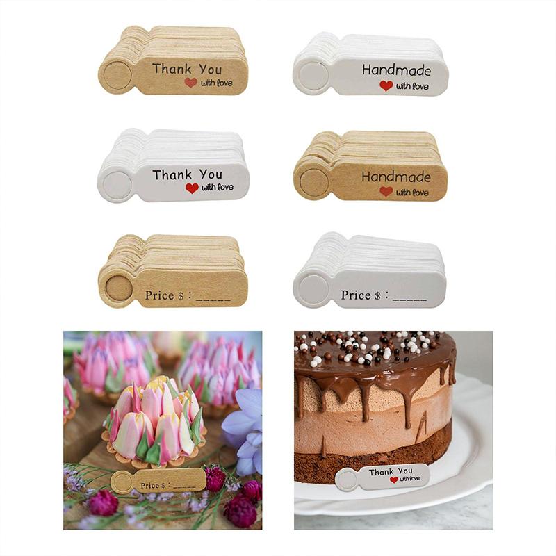 100Pcs/Lot Price Tags Kraft Paper Lables For Diy Jewelry Retail Price Tags Handmade Clothes Size Tags Store Hang Lables