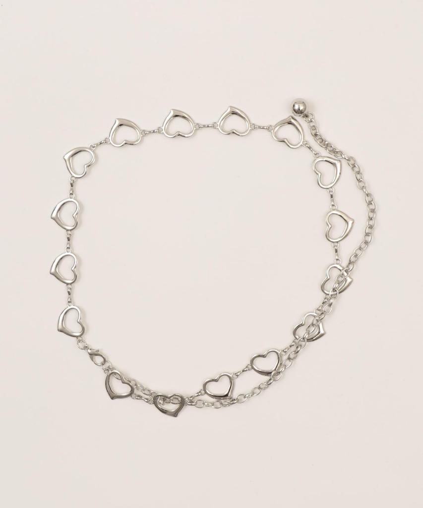 WEGO Large Heart Chain Silver Women's Belt,