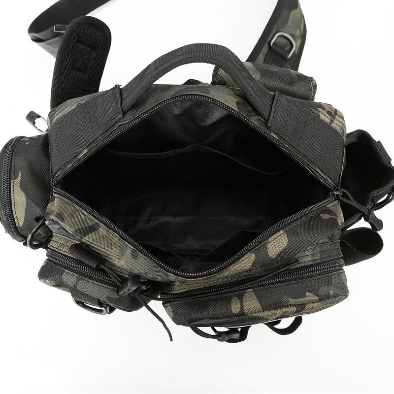 Fishing Equipment Backpack Bait Box Equipment Storage Bag Men's Fishing Backpack with Pole Holder Sling Shoulder Bag Multifunctional Waist Chest Bag