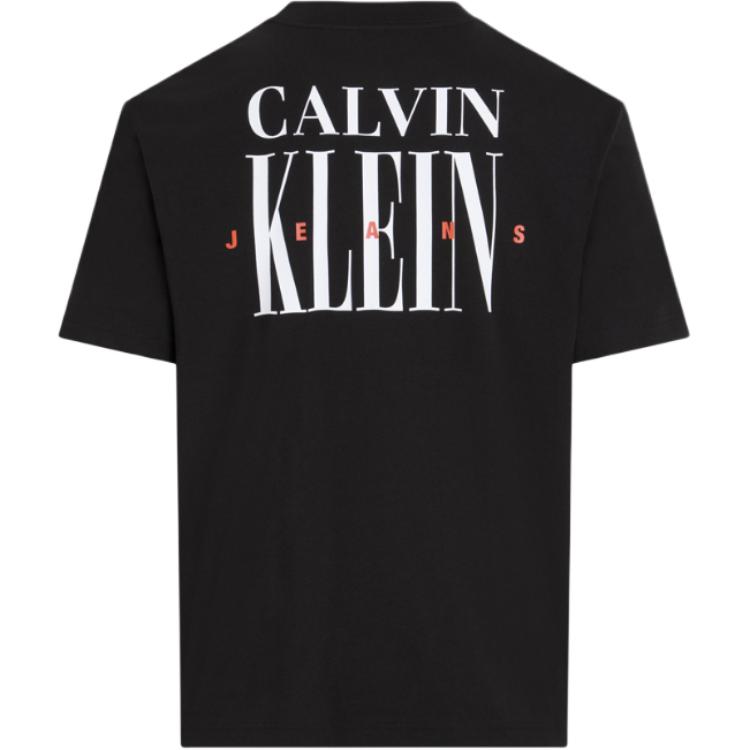 Calvin Klein Letter Logo Round Neck Short Sleeve T-Shirt Men Tops Black J30J327473-BEH