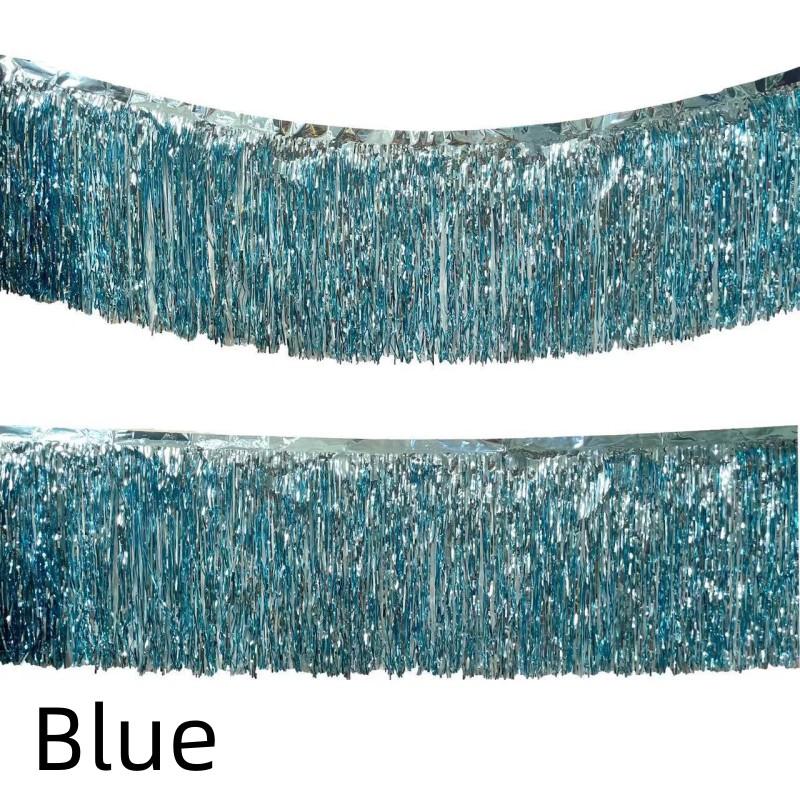 

2/1 упаковка фольгированной бахромы гирлянды металлической мишуры растяжки баннеры для парада поплавки день рождения свадьба рождественская вечеринка декор 2Pack синий
