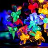 Solar LED garland multicolor solar flowers for the terrace or garden 50 LED