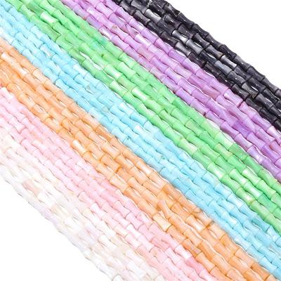 45Pz Gusci di Bambù d'Acqua Dolce Colorati Naturalmente Per Fai da Te Collane Braccialetti Orecchini Creazione Gioielli