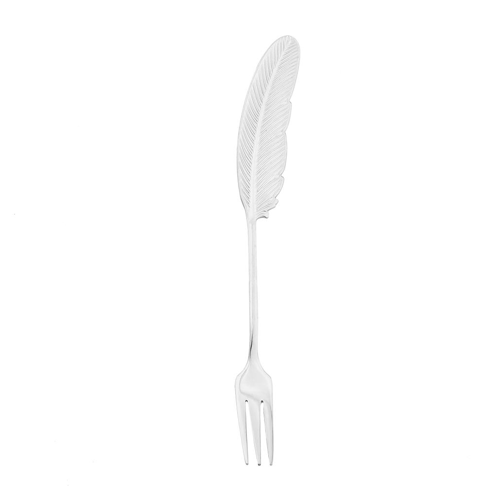 Feather Spoon Fork Stainless Steel TeaSpoon Creative Coffee Spoon For Ice Cream Cake Tool Decoration Cutlery Kitchen Accessories