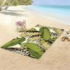 Botanical Green Leaf Microfiber Beach Towel 1 Piece Set 2D Flat Printed Sandproof Waterproof Holiday Sea Sunbed Lounger Towel
