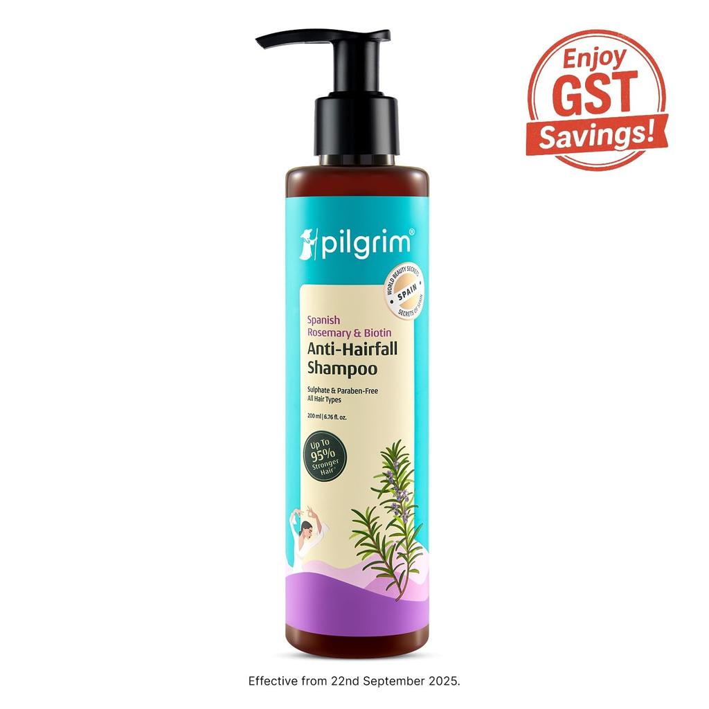 Pilgrim Spansk Rosmarin & Biotin Anti Håravfall Schampo 200ml För Hårstyrka & Tillväxt