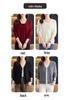 Women's V-Neck Pure Wool Cardigan Sweater - Solid Color, Long Sleeve, Trendy Casual Outerwear.
