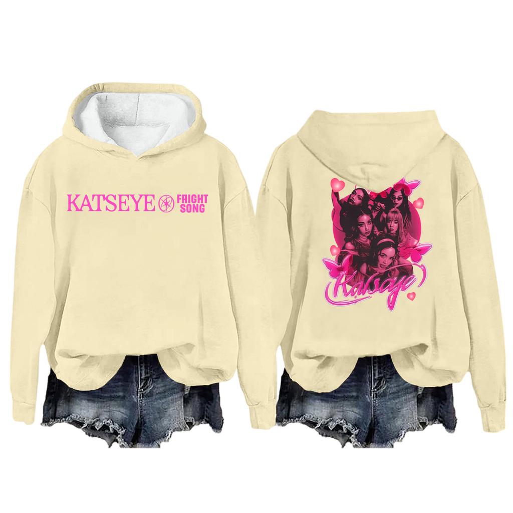 Mote Casual Langermet Løs Trykket Pullover Sport Langermet Hettegenser for Kvinner