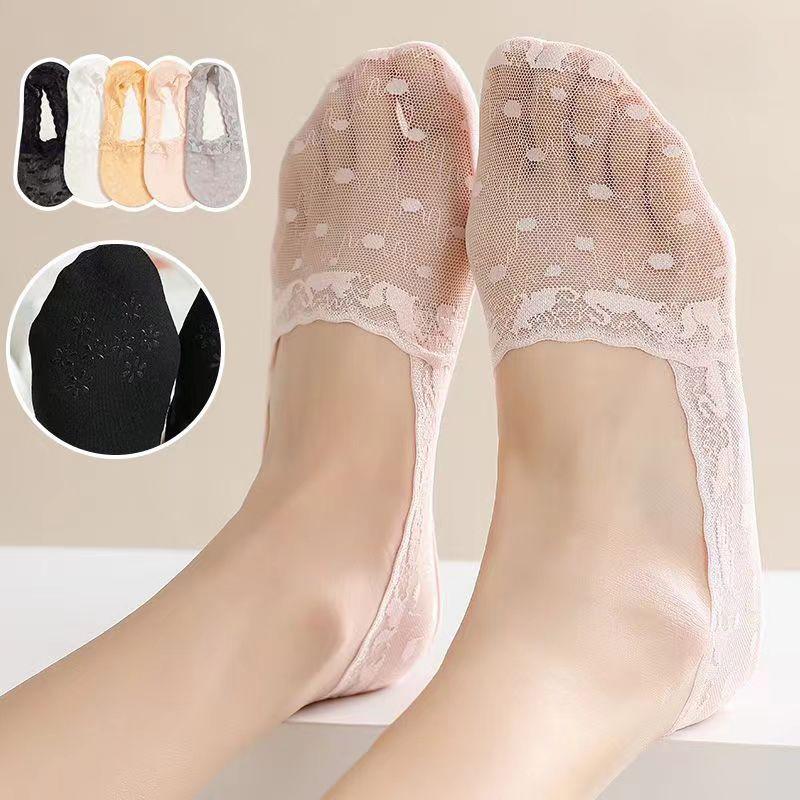 

Женские сетчатые кружевные лодочки, дышащие тонкие летние нескользящие невидимые низкие носки