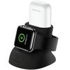 USAMS Black Silicone Charging Stand for Apple Watch and AirPods