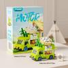 Forest Log Cabin & Windmill Treehouse Building Set - Compatible with LEGO, Educational Blocks for Kids