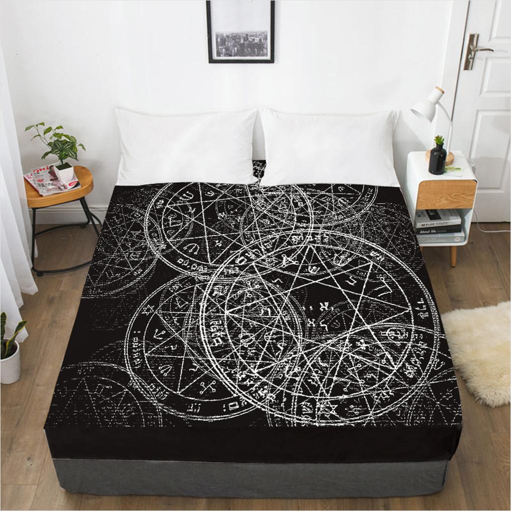 Fashion Home Textile 3D Printing Pattern Bed Sheet Mattress Cover Elastic Band Bed Sheet Bedding