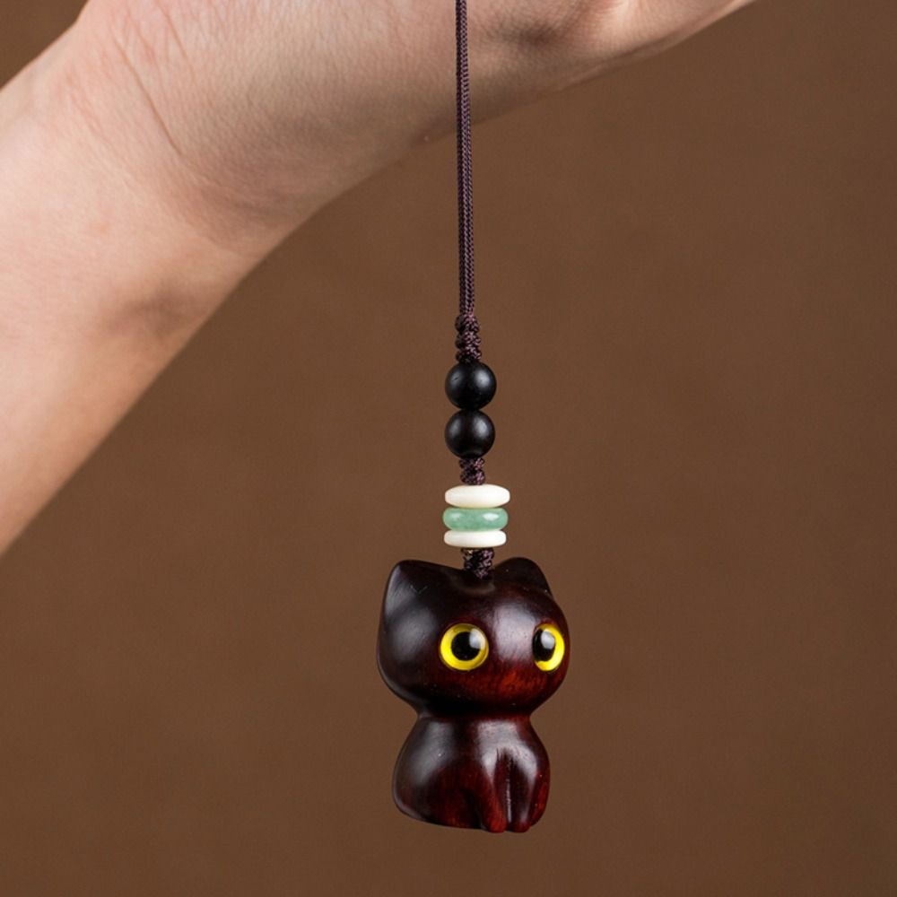 Accessories Cat Shape Sandalwood Key Chains Jewelry Findings Wood Car Keyring Keychain Components