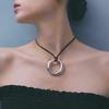 Geometric Ring Necklace: Trendy Korean-Style Adjustable Clavicle Chain