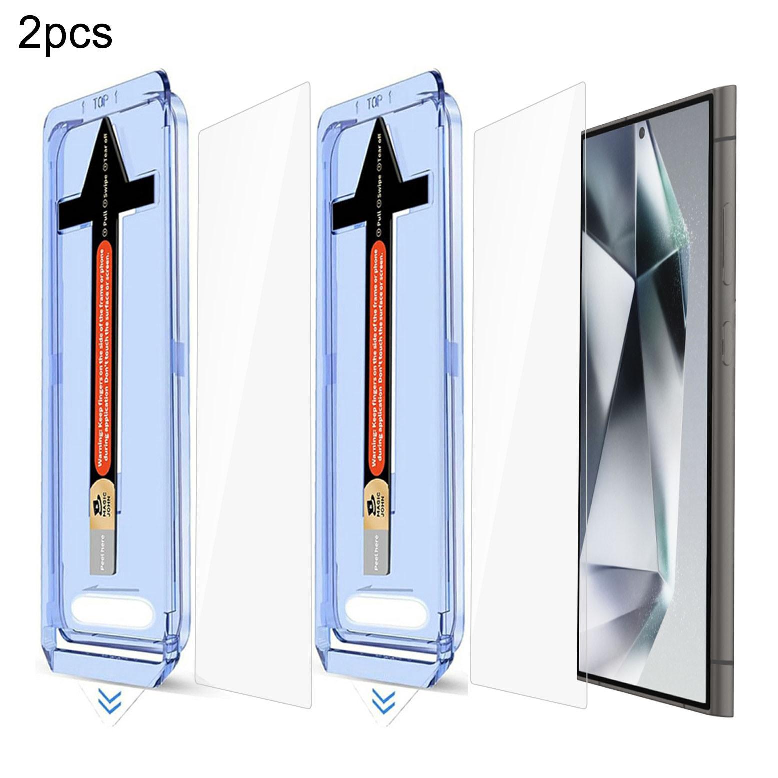 

2 Sets For Samsung Galaxy S25 Ultra Tempered Glass HD Clear Screen Protector with Automatic Dust Removal Tool Type A