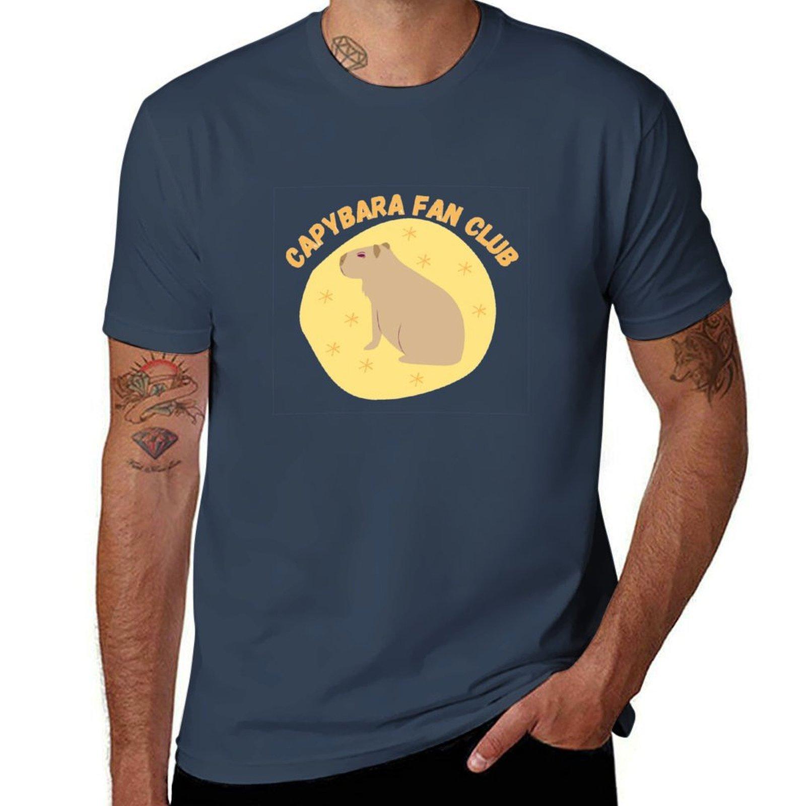 Футболка для фанатов капибар печатные футболки для мужчин футболки для мужчин с графикой винтажная футболка S