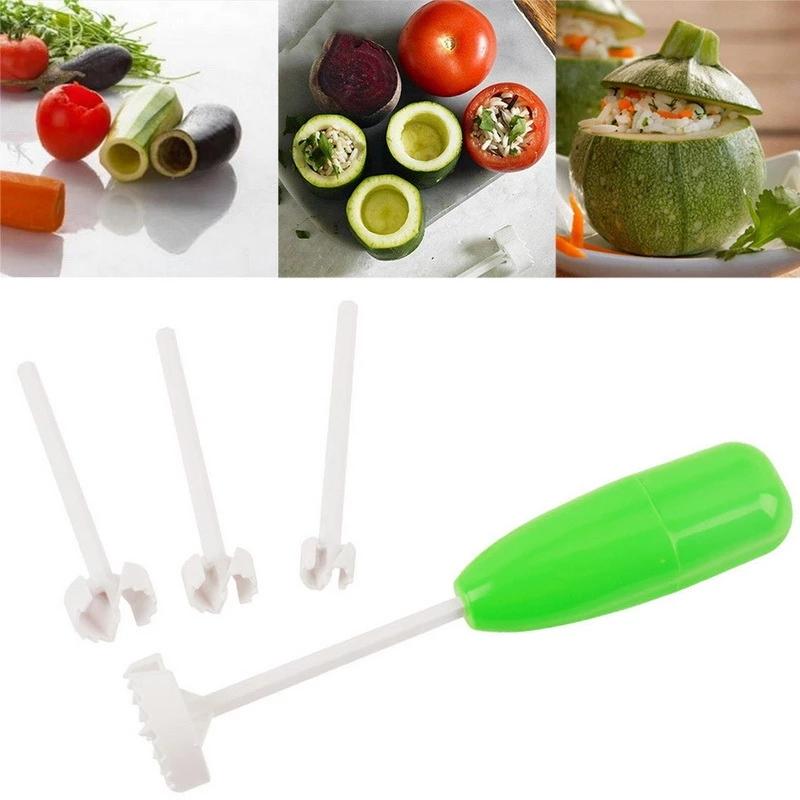 4Pcs/set Kitchen Gadget Accessory Vege Drill Digging Corer Cooking Tool Vegetable Spiral Cutter Spiralizer Creative Kitchen Item