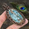 Tibetan Turquoise Gemstone Copper Wire Wrap Jewelry Pendant 3.27