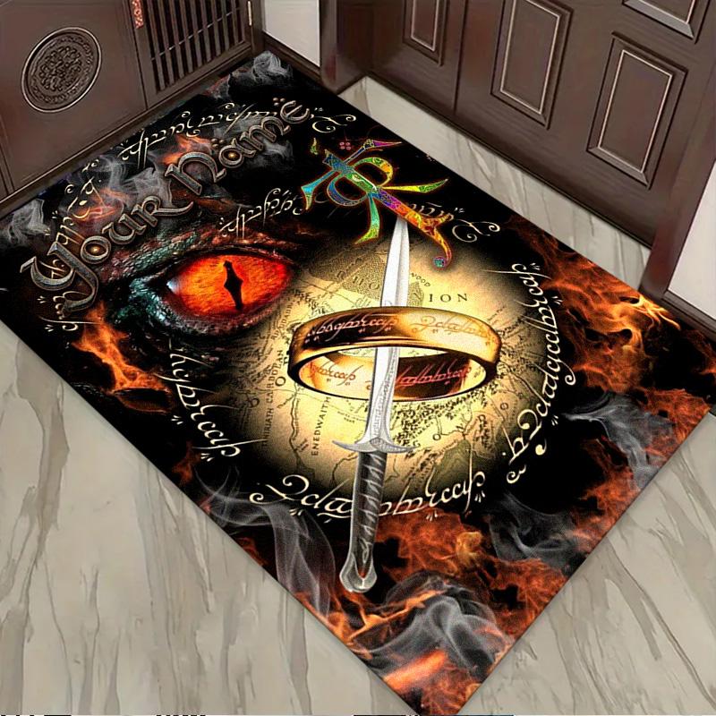 Name Custom Lord Rings Carpet Rug for Living Room Bedroom Home Sofa Decoration,Kids Play Non-slip Floor Mat