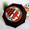 Ombrello Automatico Stampato Milan Football Club, 8 Stecche per Viaggio, Campeggio, Ombrello Casual, Regalo Essenziale per per famiglia e amici