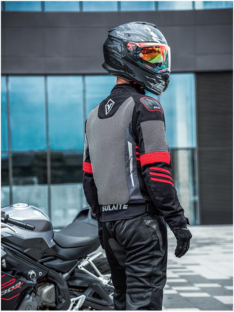 SULAITE Pánský čtyřsezónní protipádový závodní a off-roadový prodyšný motocyklový oblek
