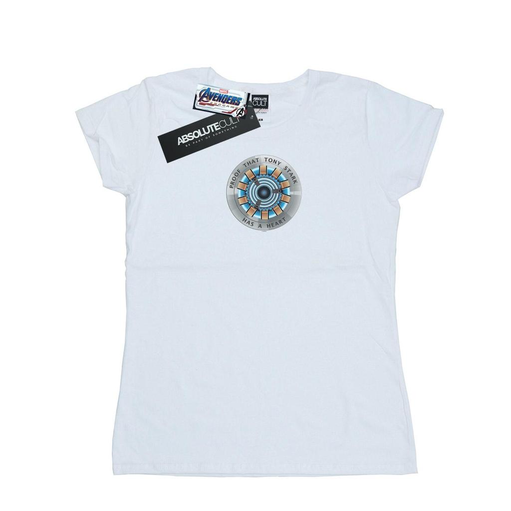Marvel Womens/Ladies Avengers Endgame Tony Stark Heart Cotton T-Shirt
