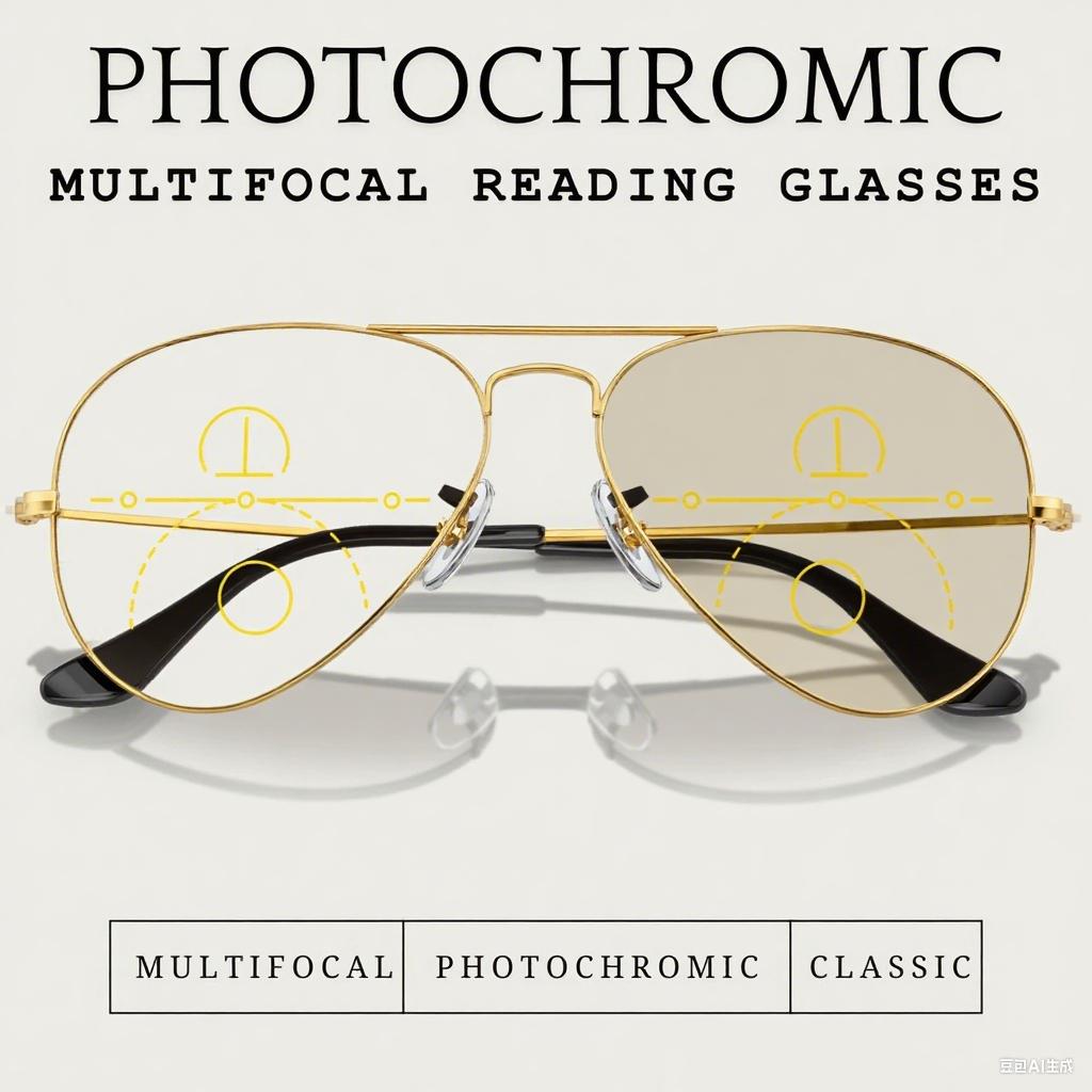 Ochelari de Soare Pochromici Ochelari de Citit Multifocali pentru Bărbați Exterior Pilot Clasic Gata Progresivi Vedere de Aproape și la Distanță Ochelari de Soare