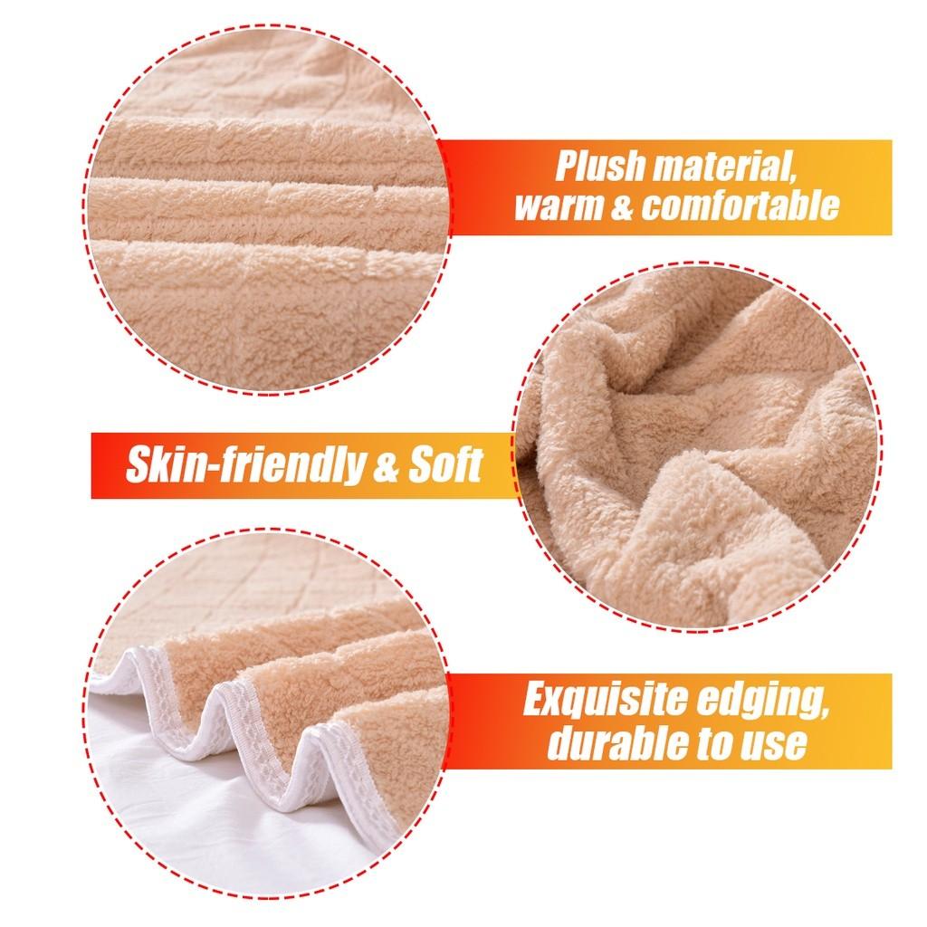 59x28in 70W Safety Household Heater Pad Electric Heating Blanket Fast-Heating Thermostat Mattress Bedding Winter Warmer